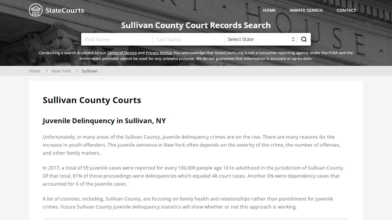Sullivan County, NY Courts - Records & Cases - StateCourts