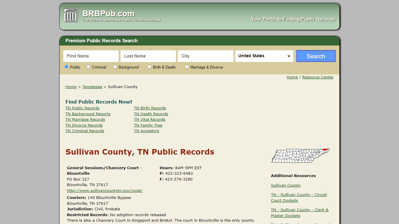 Sullivan County Public Records | Search Tennessee ...