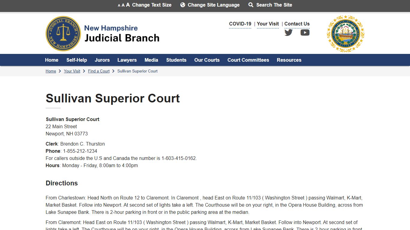 Sullivan Superior Court | New Hampshire Judicial Branch
